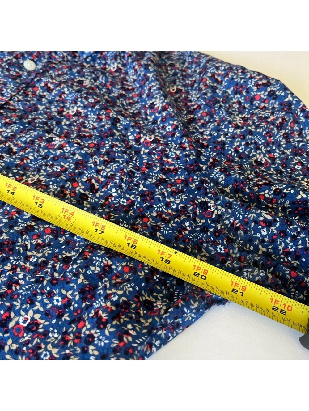 J.Crew Button-Up Patterned Blue Shirt, Medium, Gently Used